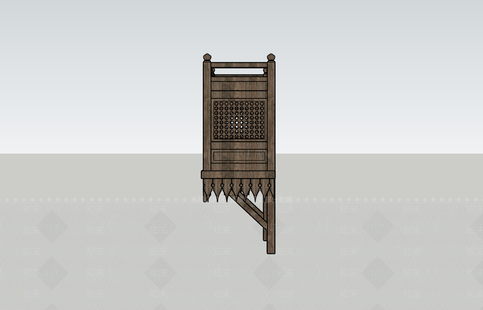 新中式中式风格建筑SU模型下载【ID:1200301737】