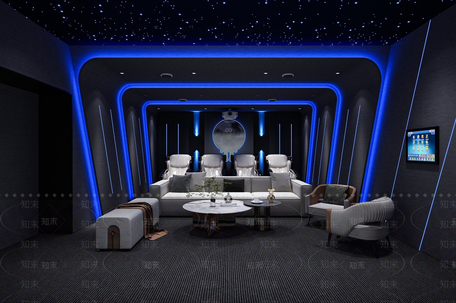 现代影音室3D模型下载【ID:1200301812】