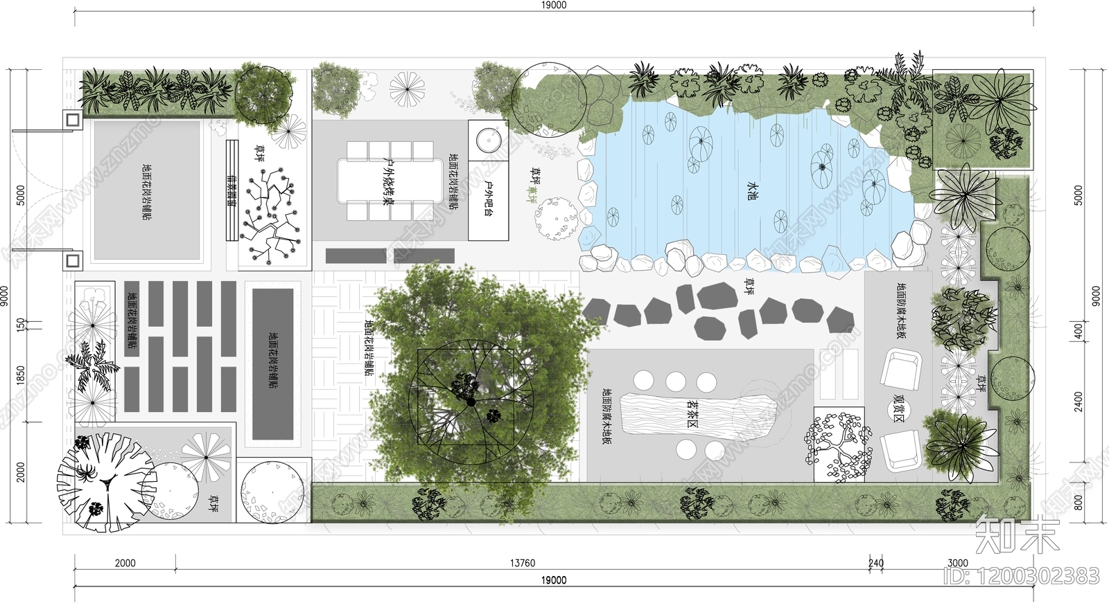 景观平面图施工图下载【ID:1200302383】