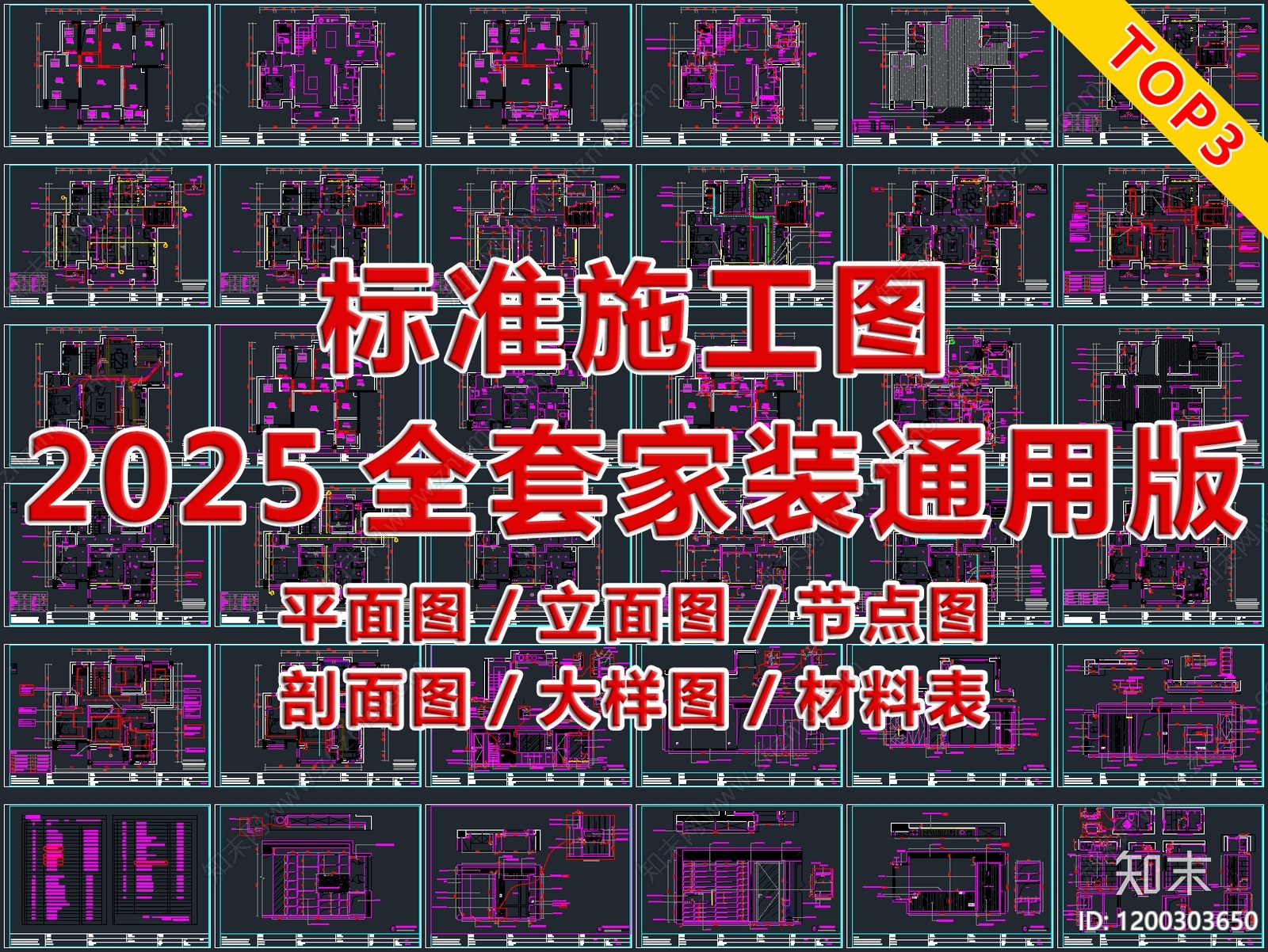 2025最标准全套家装CAD施工图施工图下载【ID:1200303650】