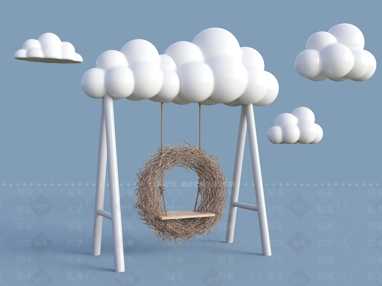 现代秋千SU模型下载【ID:1200306650】