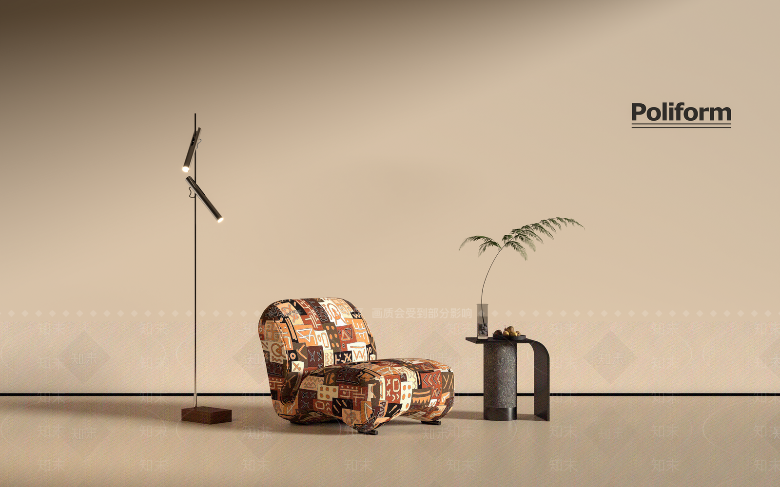 现代极简单人沙发3D模型下载【ID:1200306700】