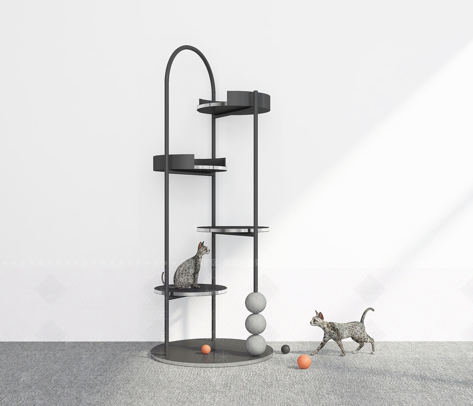 猫爬架3D模型下载【ID:1200306896】