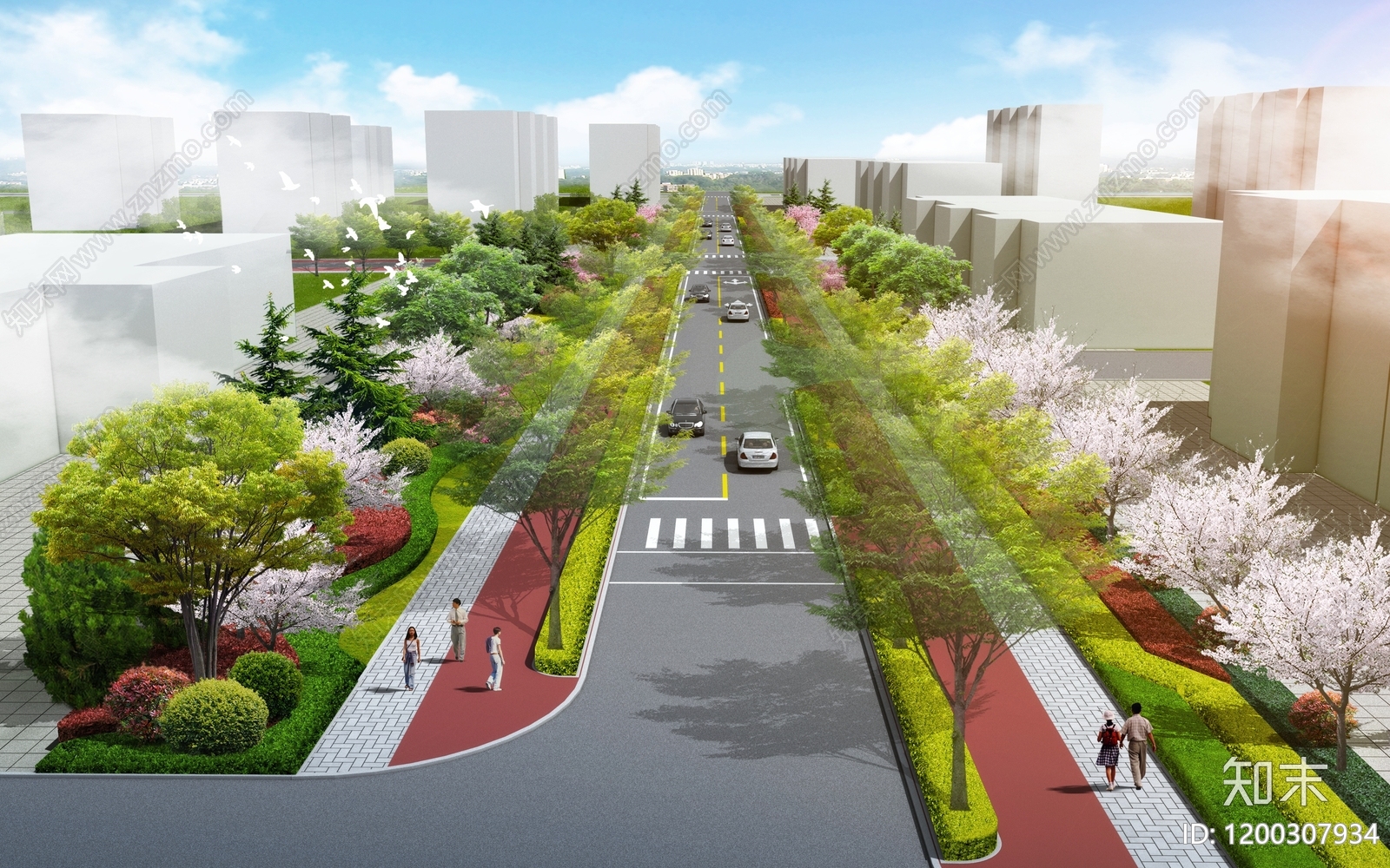 现代道路效果图下载【ID:1200307934】