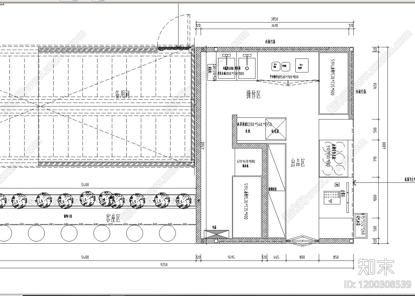 现代其他餐饮空间cad施工图下载【ID:1200308539】