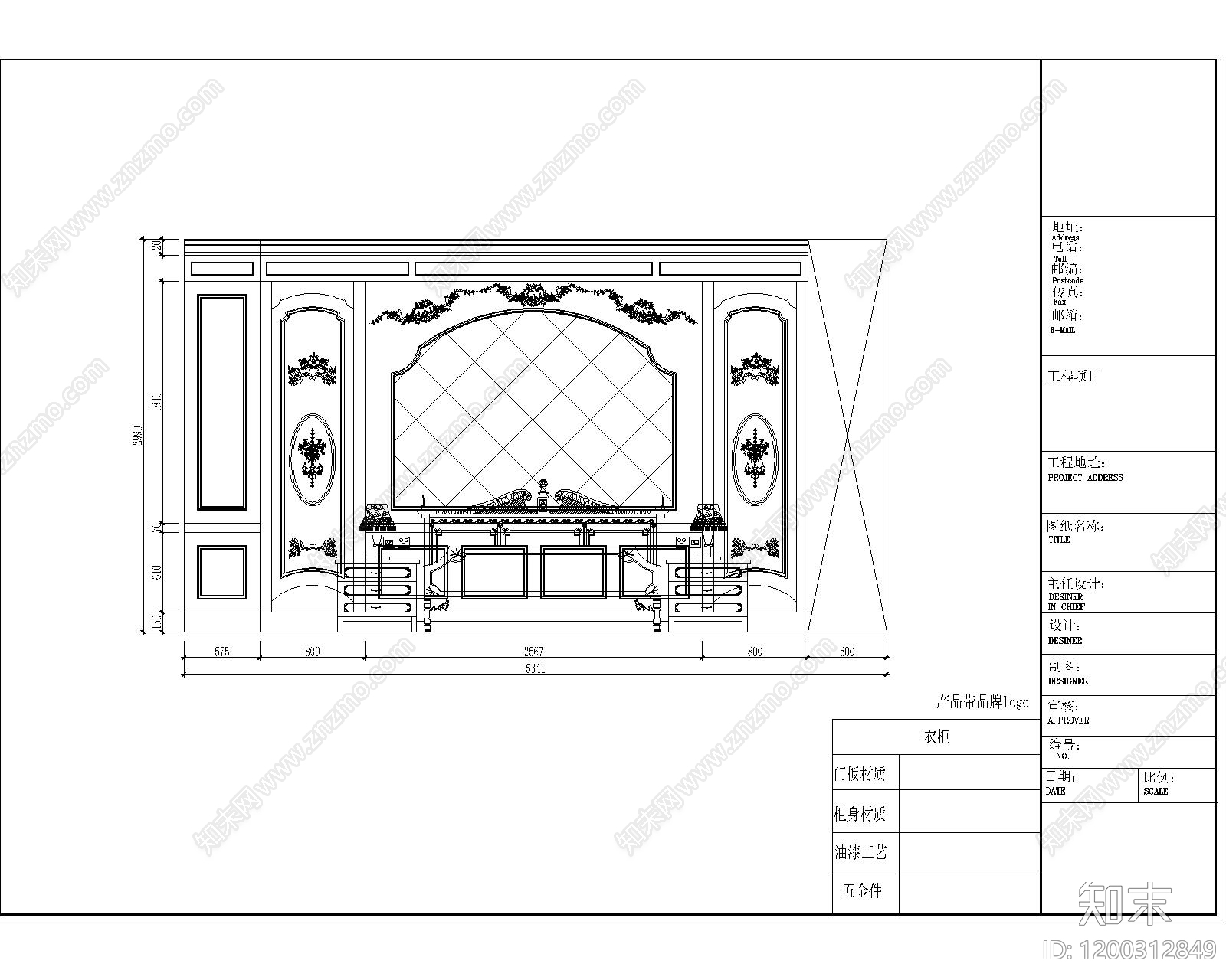 法式卧室施工图下载【ID:1200312849】