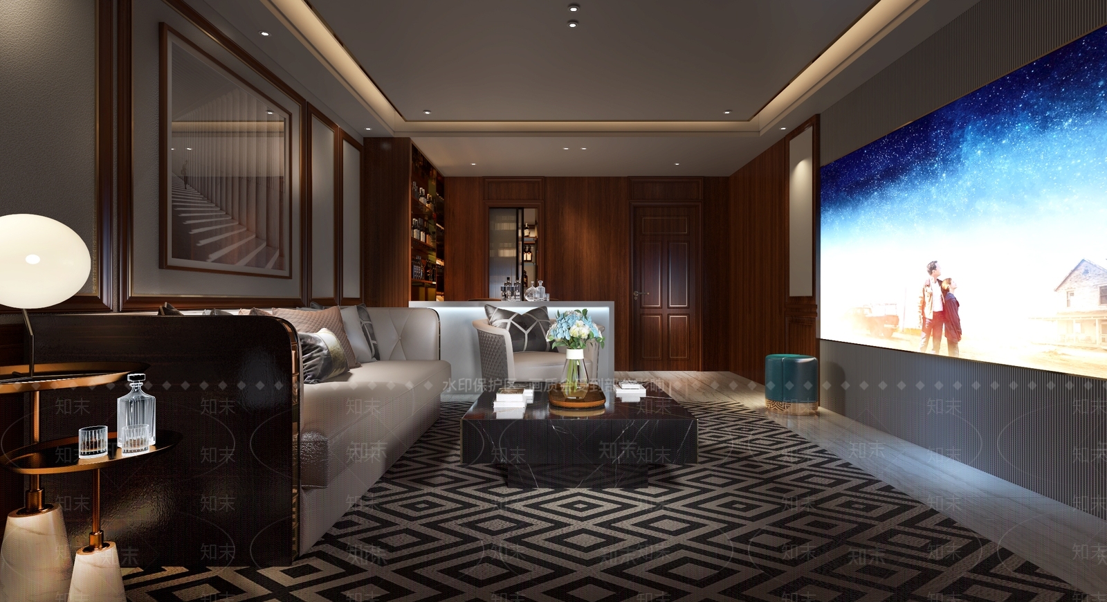 现代影音室3D模型下载【ID:1200316146】