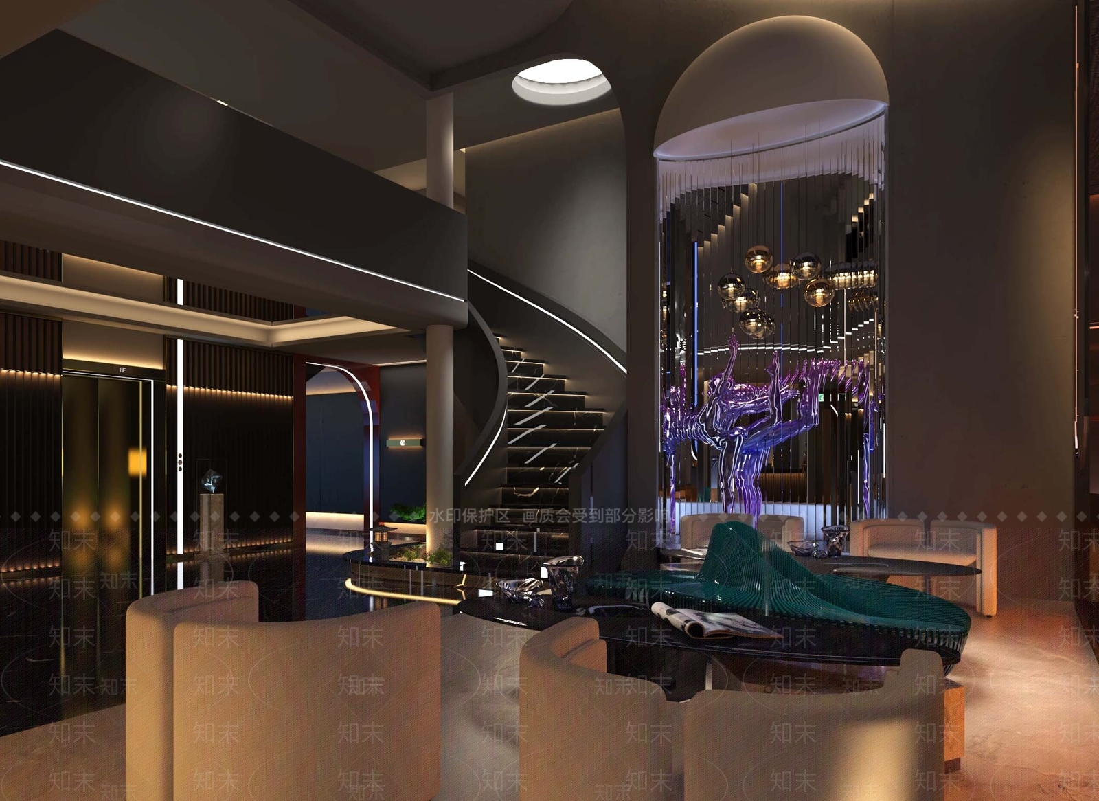 现代足浴店3D模型下载【ID:1200323165】