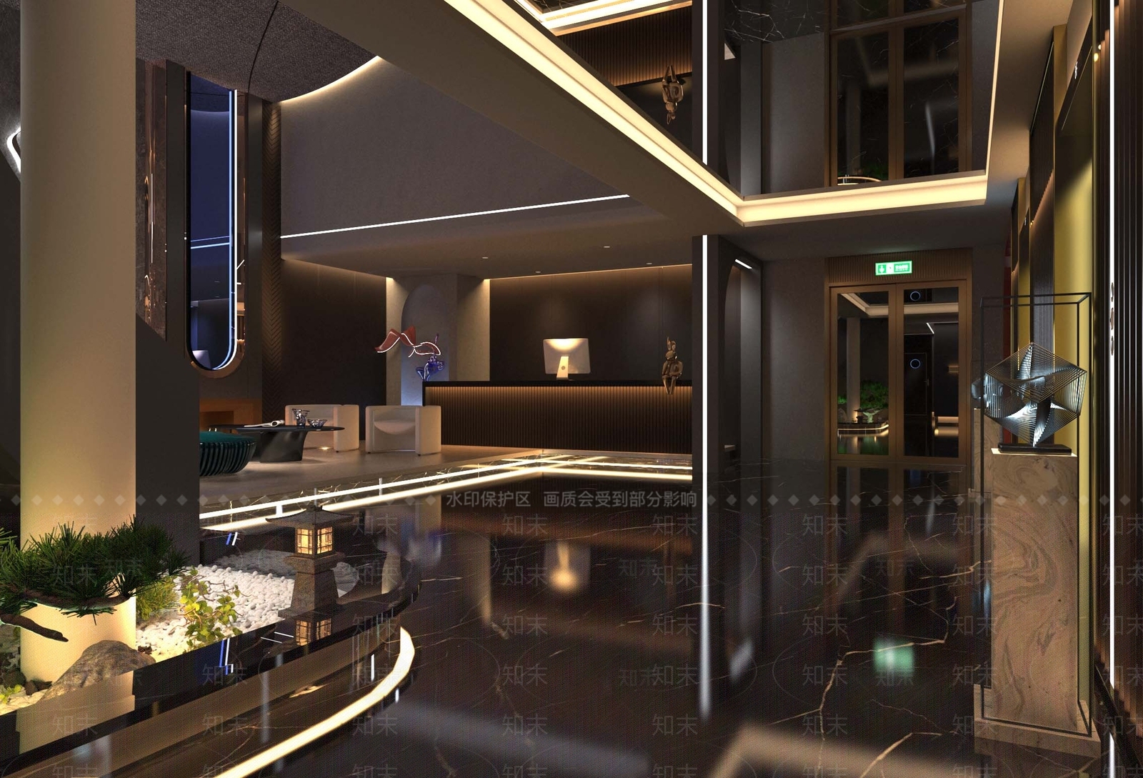 现代足浴店3D模型下载【ID:1200323165】