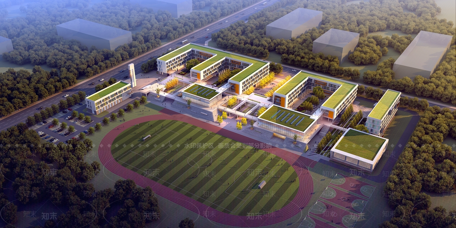 现代学校建筑SU模型下载【ID:1200326101】