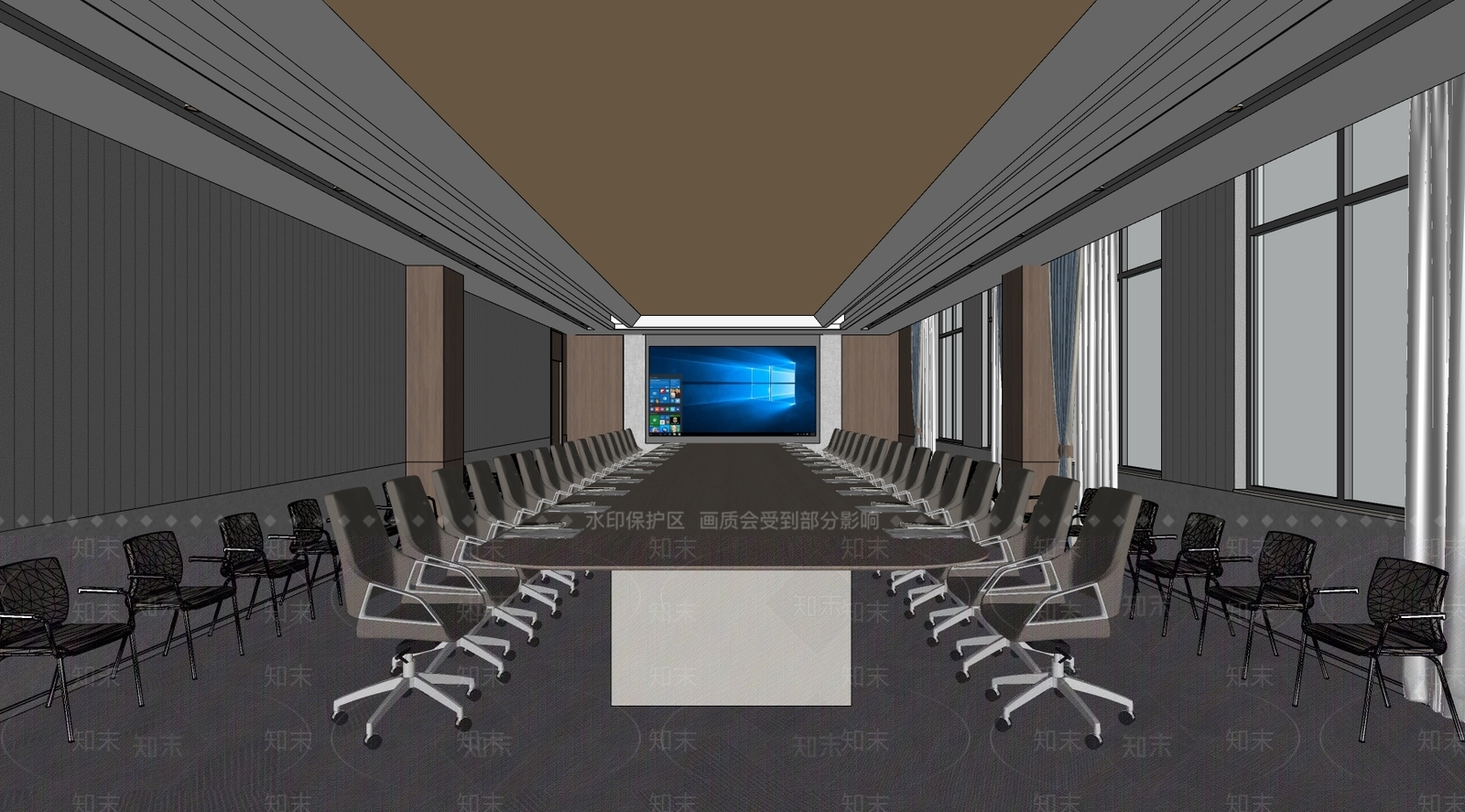 新中式现代会议室SU模型下载【ID:1200325188】
