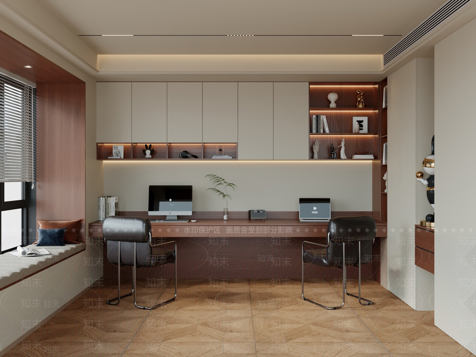 现代中古书房3D模型下载【ID:1200324499】
