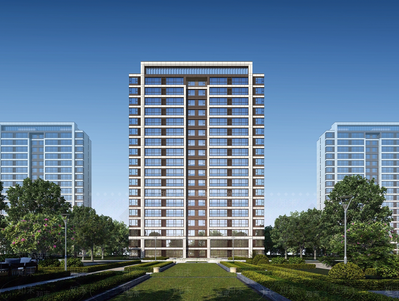 新中式高层住宅3D模型下载【ID:1200325485】