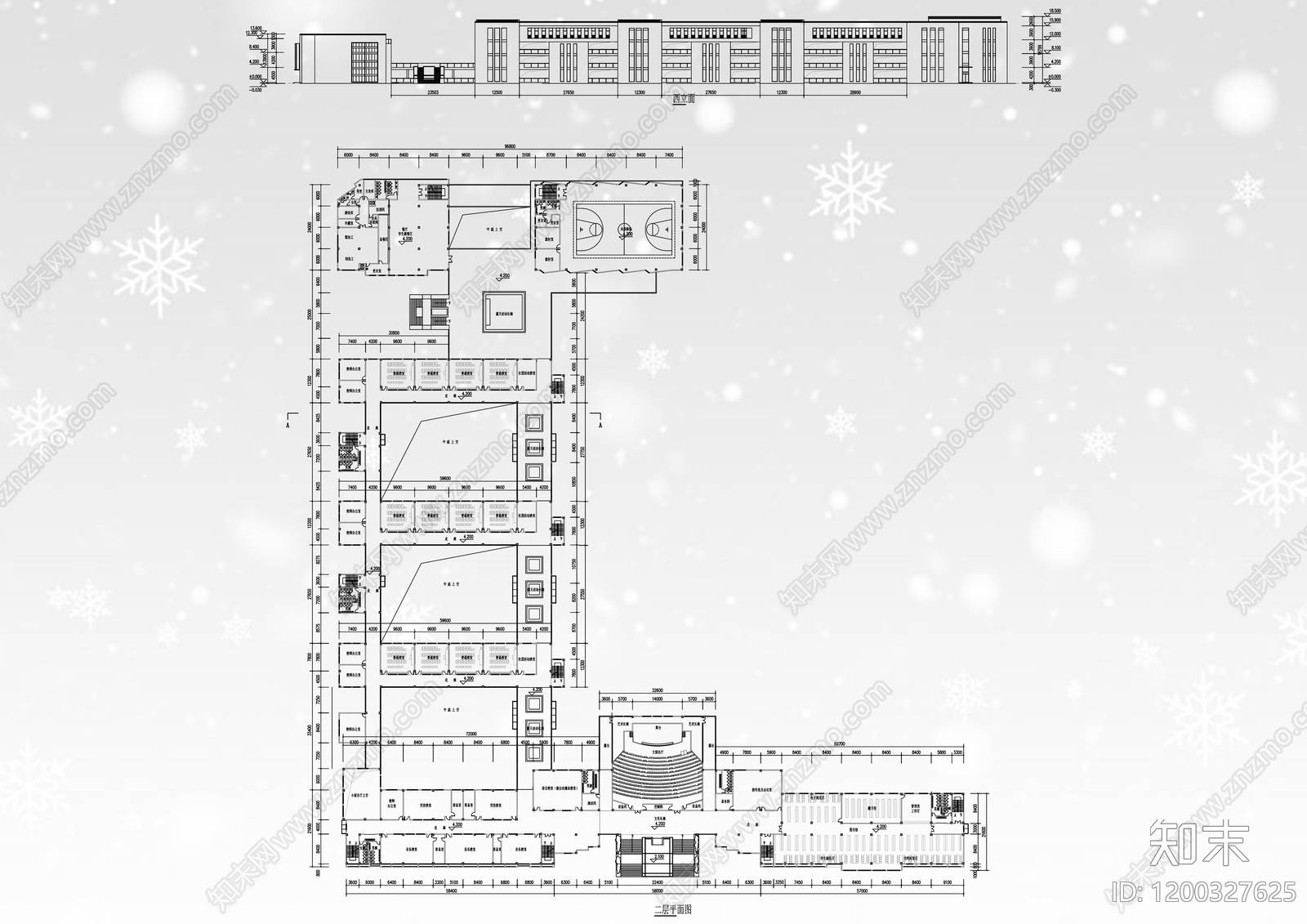现代学校建筑cad施工图下载【ID:1200327625】