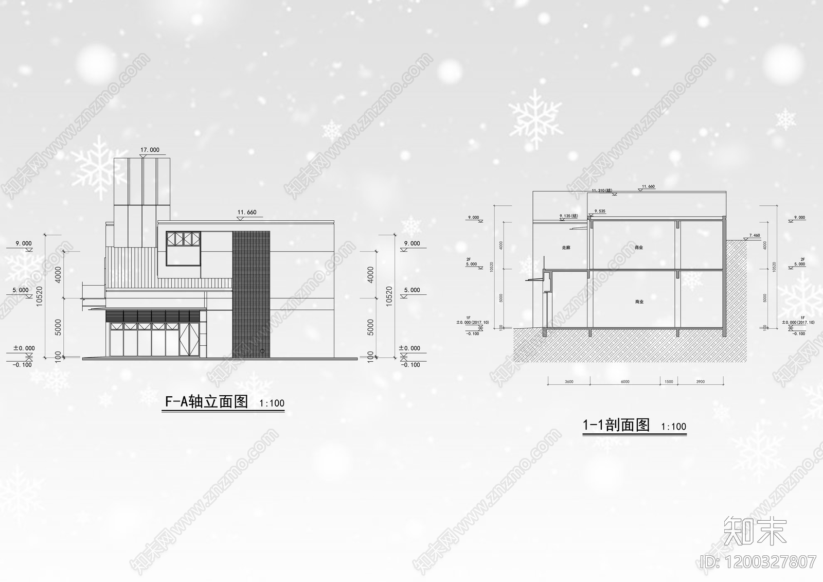 现代商业街cad施工图下载【ID:1200327807】