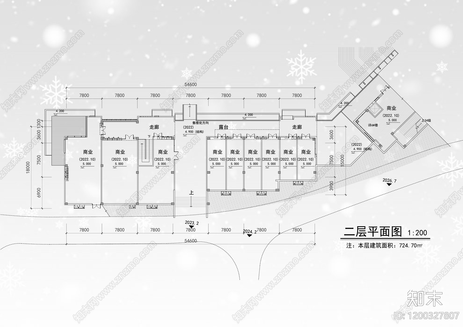 现代商业街cad施工图下载【ID:1200327807】