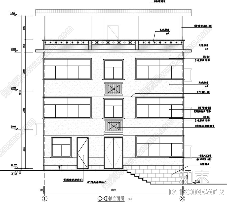 民房外立面翻新施工图下载【ID:1200332012】