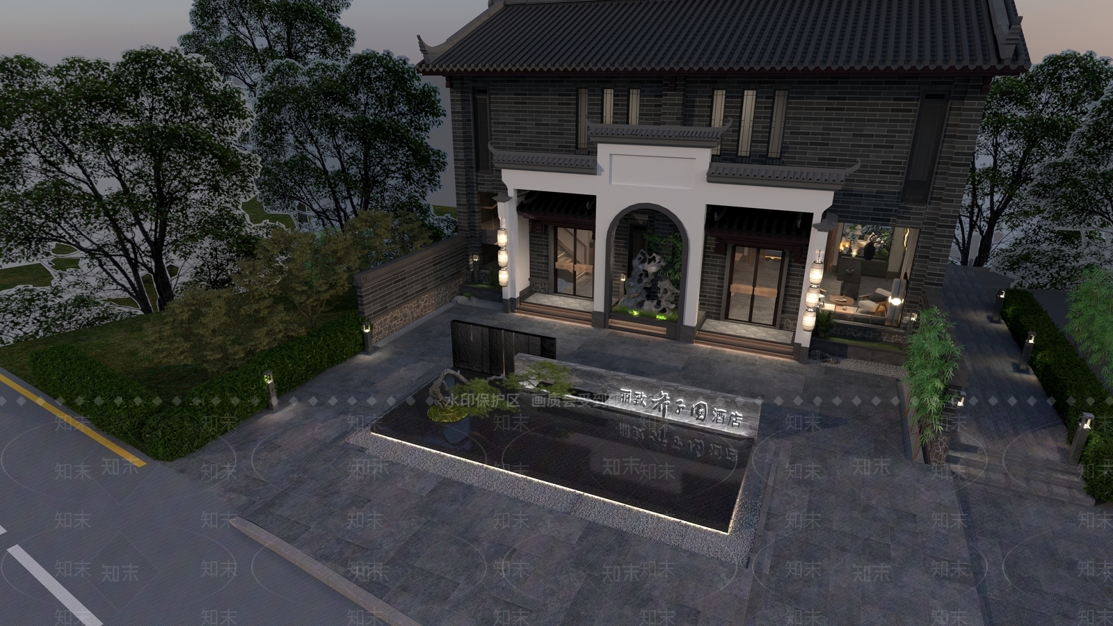 禅意原木民宿3D模型下载【ID:1200332019】