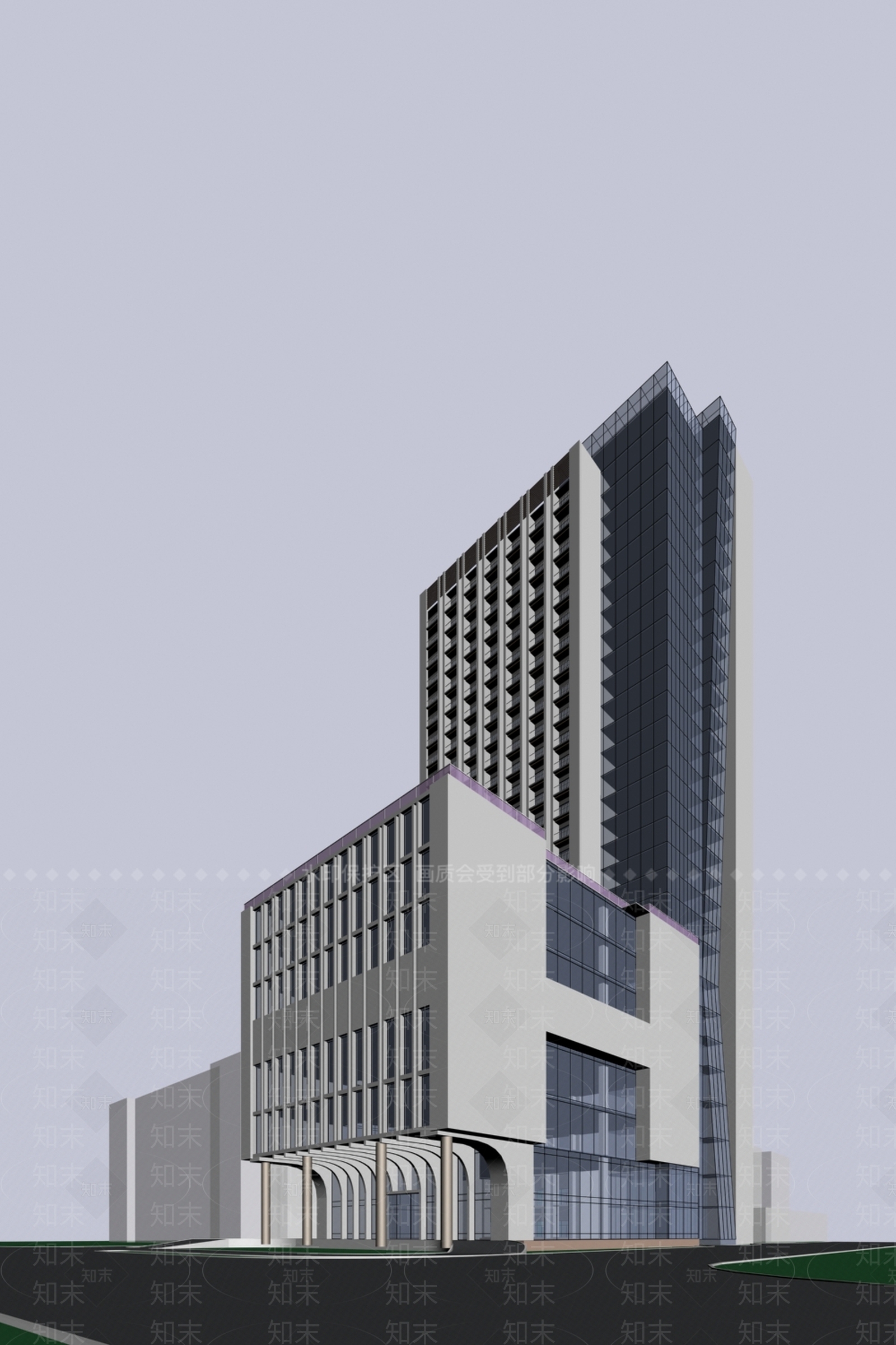 现代酒店外观3D模型下载【ID:1200332858】