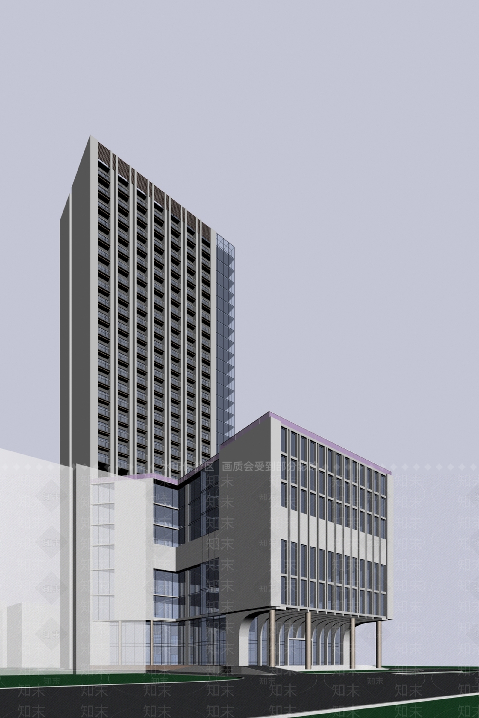 现代酒店外观3D模型下载【ID:1200332858】