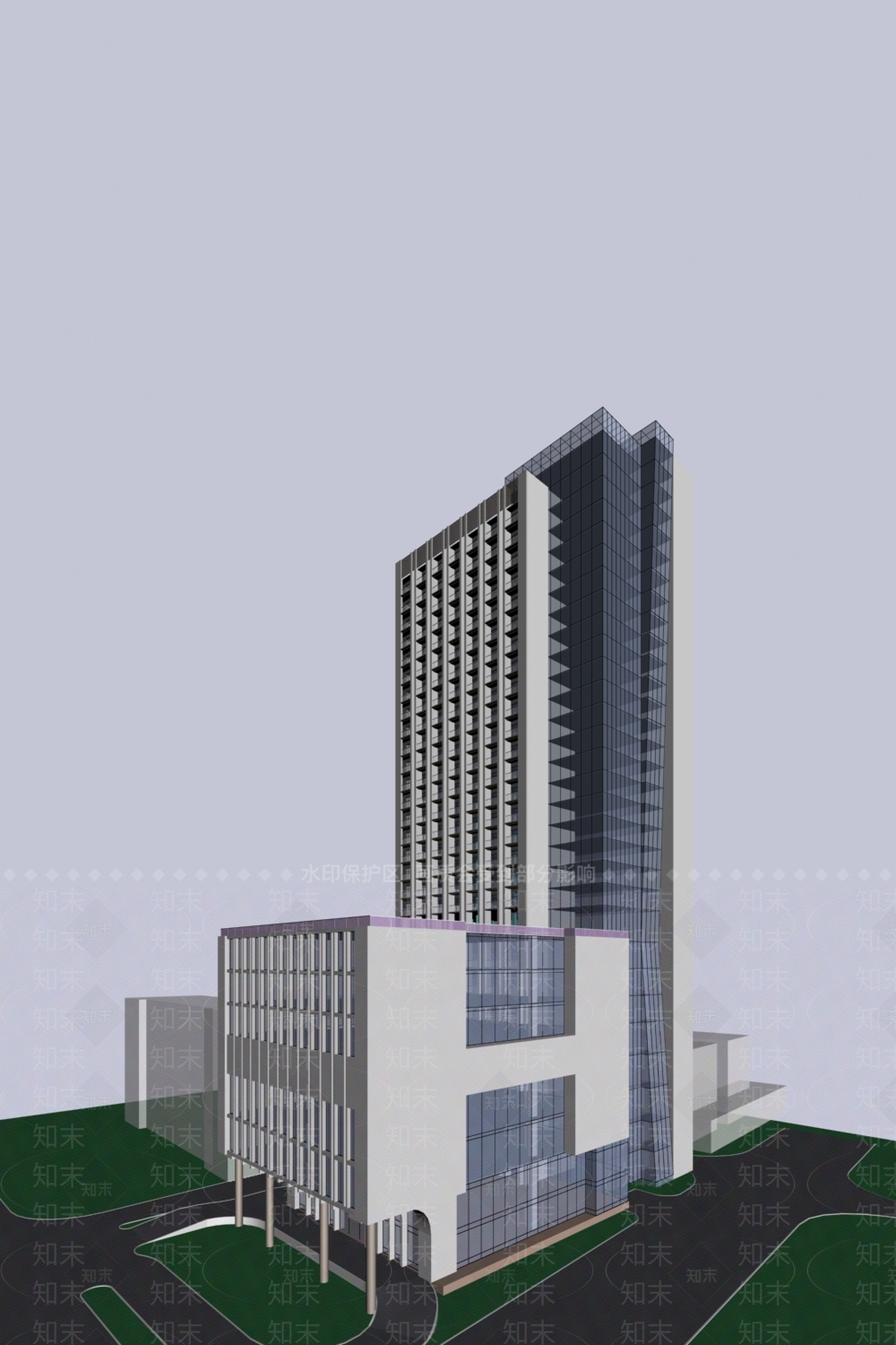 现代酒店外观3D模型下载【ID:1200332858】