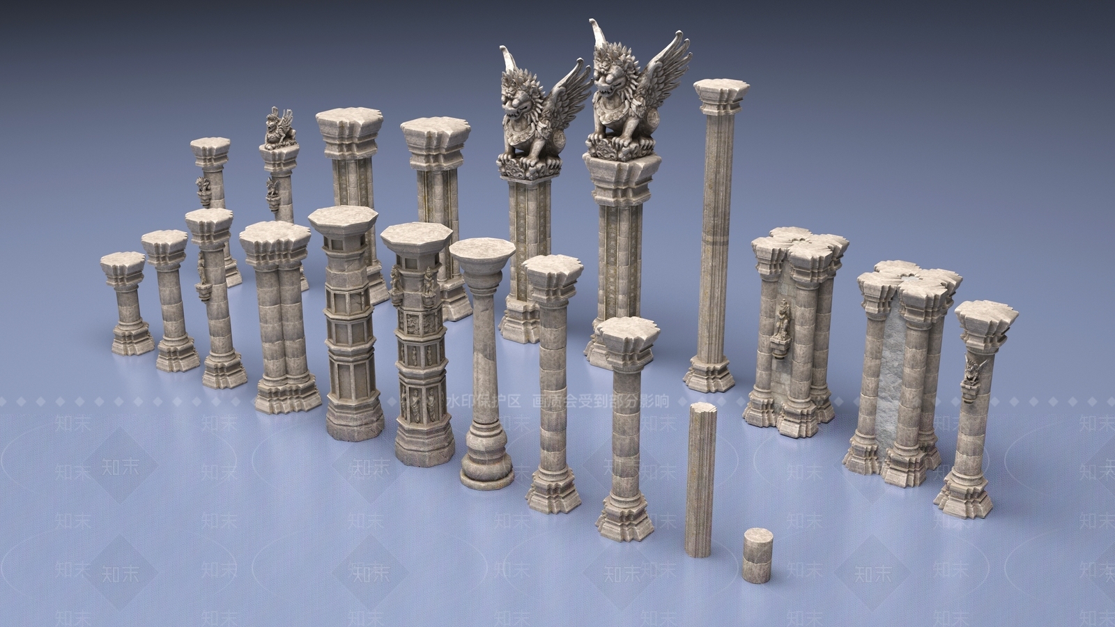 现代欧式艺术风格建筑3D模型下载【ID:1200333045】