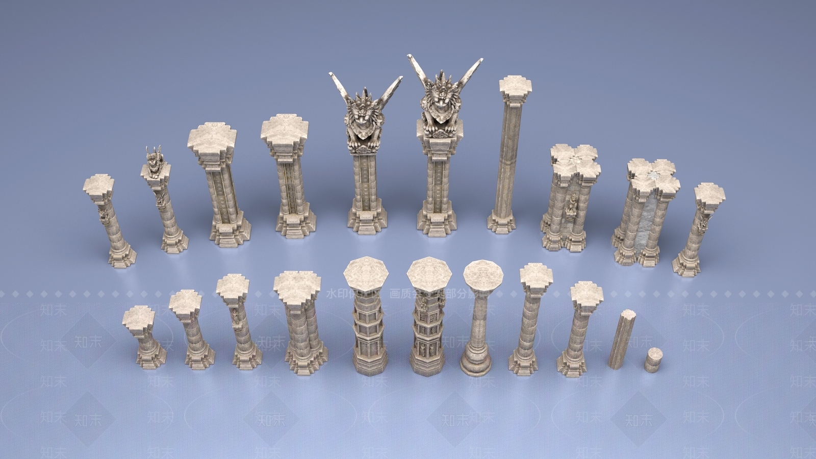 现代欧式艺术风格建筑3D模型下载【ID:1200333045】