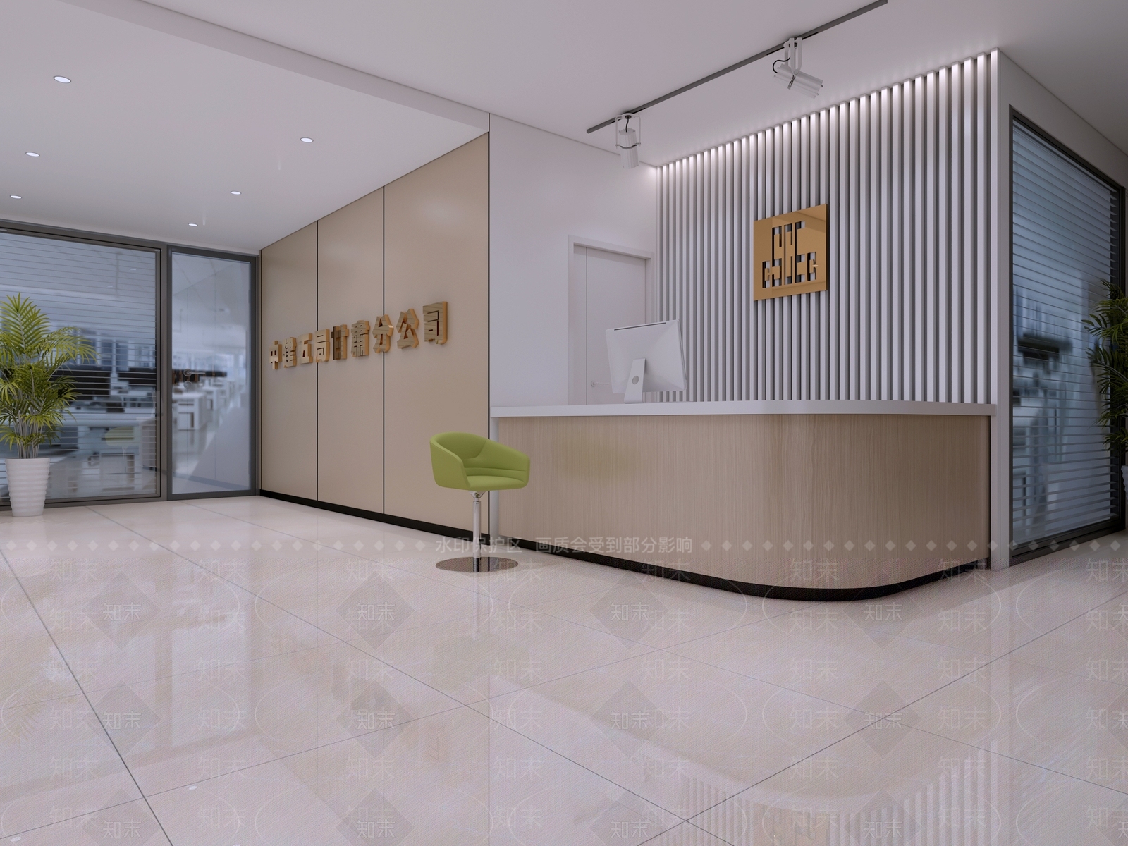 现代办公大厅3D模型下载【ID:1200333821】