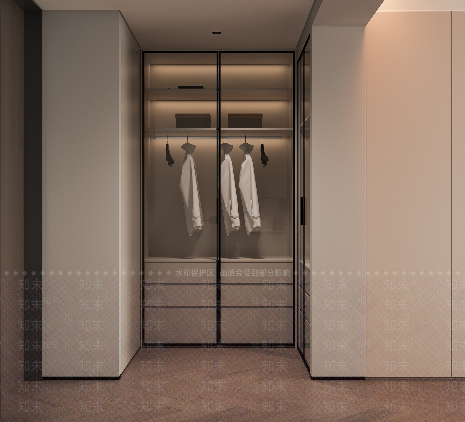现代衣帽间3D模型下载【ID:1200333980】