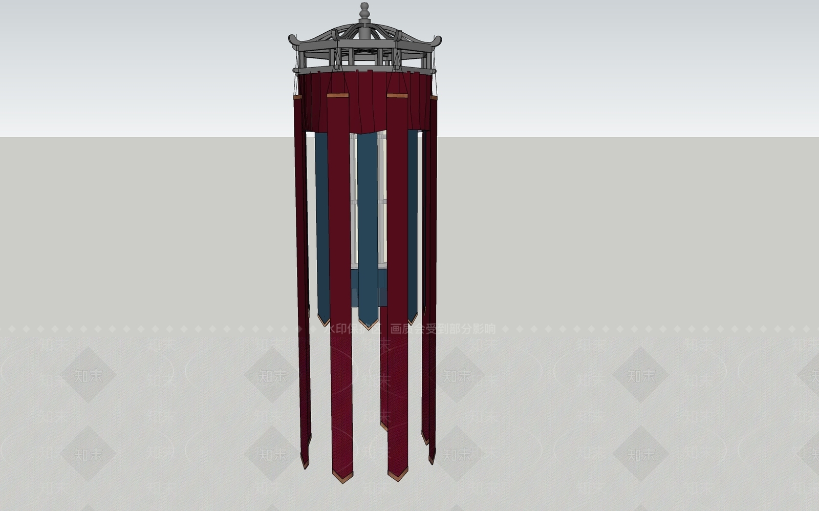 中式复古灯笼SU模型下载【ID:1200334296】