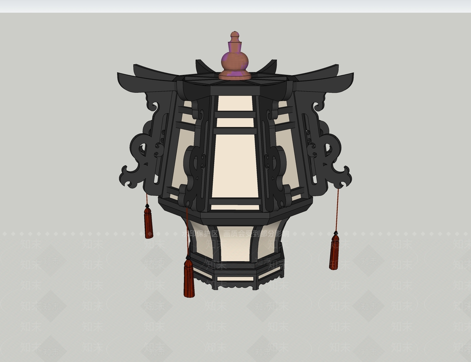 中式复古灯笼SU模型下载【ID:1200334463】