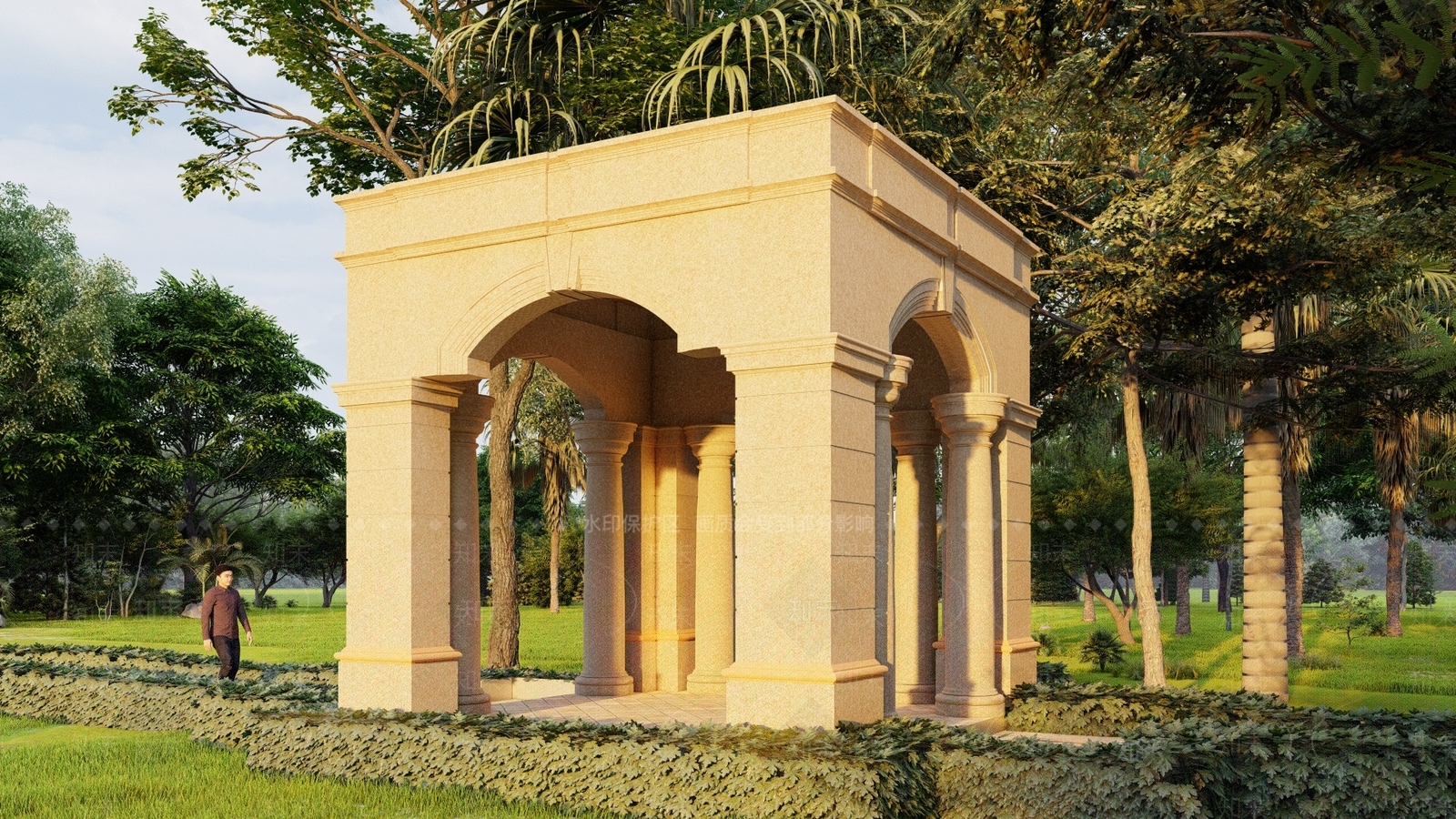 欧式亭子SU模型下载【ID:1200334799】