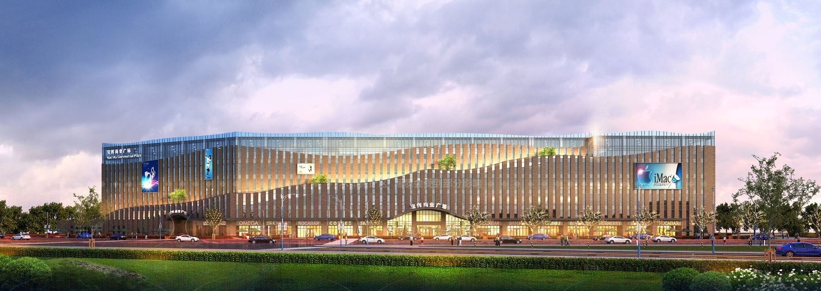 现代商场建筑SU模型下载【ID:1200335068】