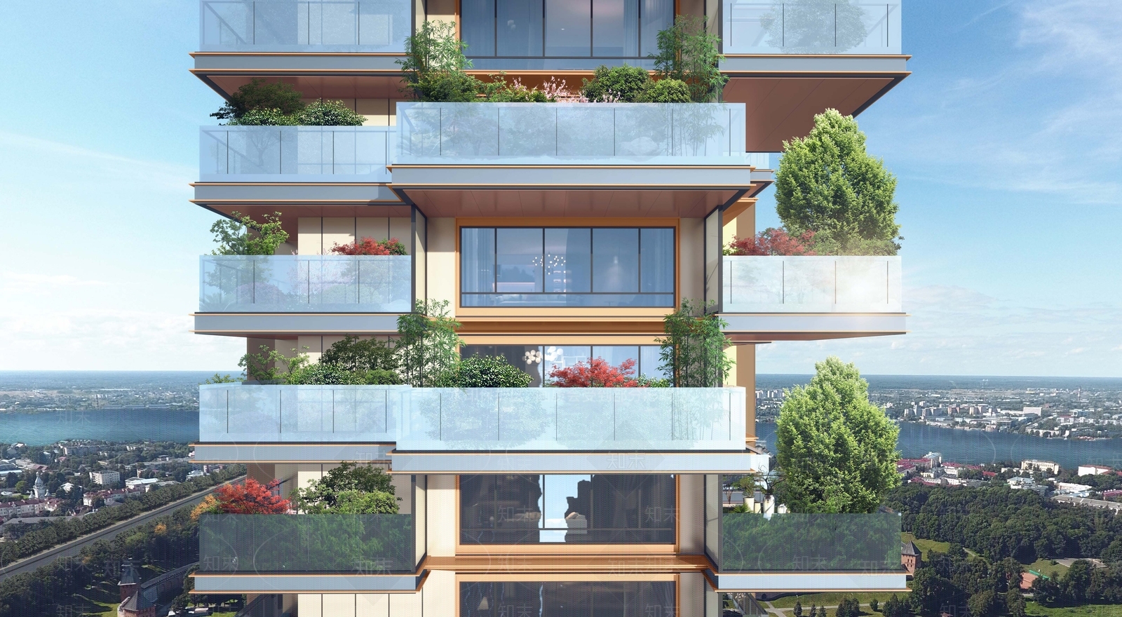 新中式高层住宅SU模型下载【ID:1200337219】