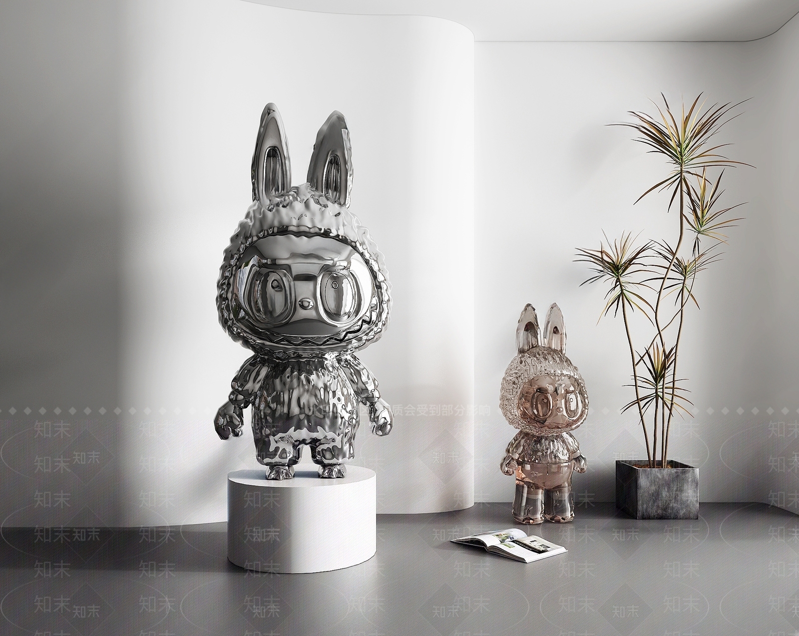 现代雕塑摆件SU模型下载【ID:1200338147】