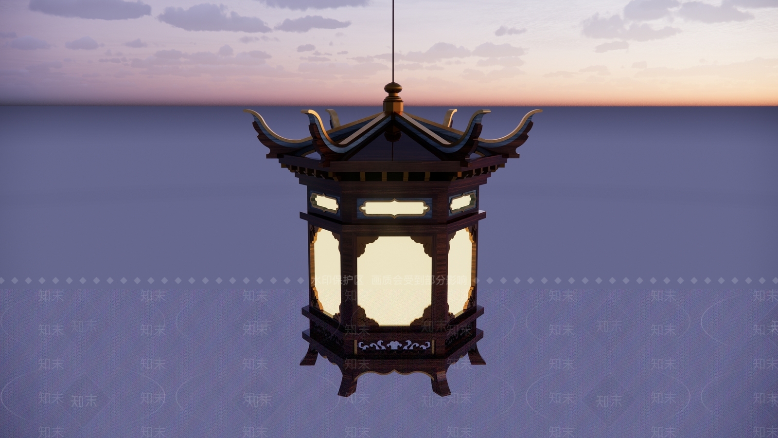 中式复古灯笼SU模型下载【ID:1200341359】