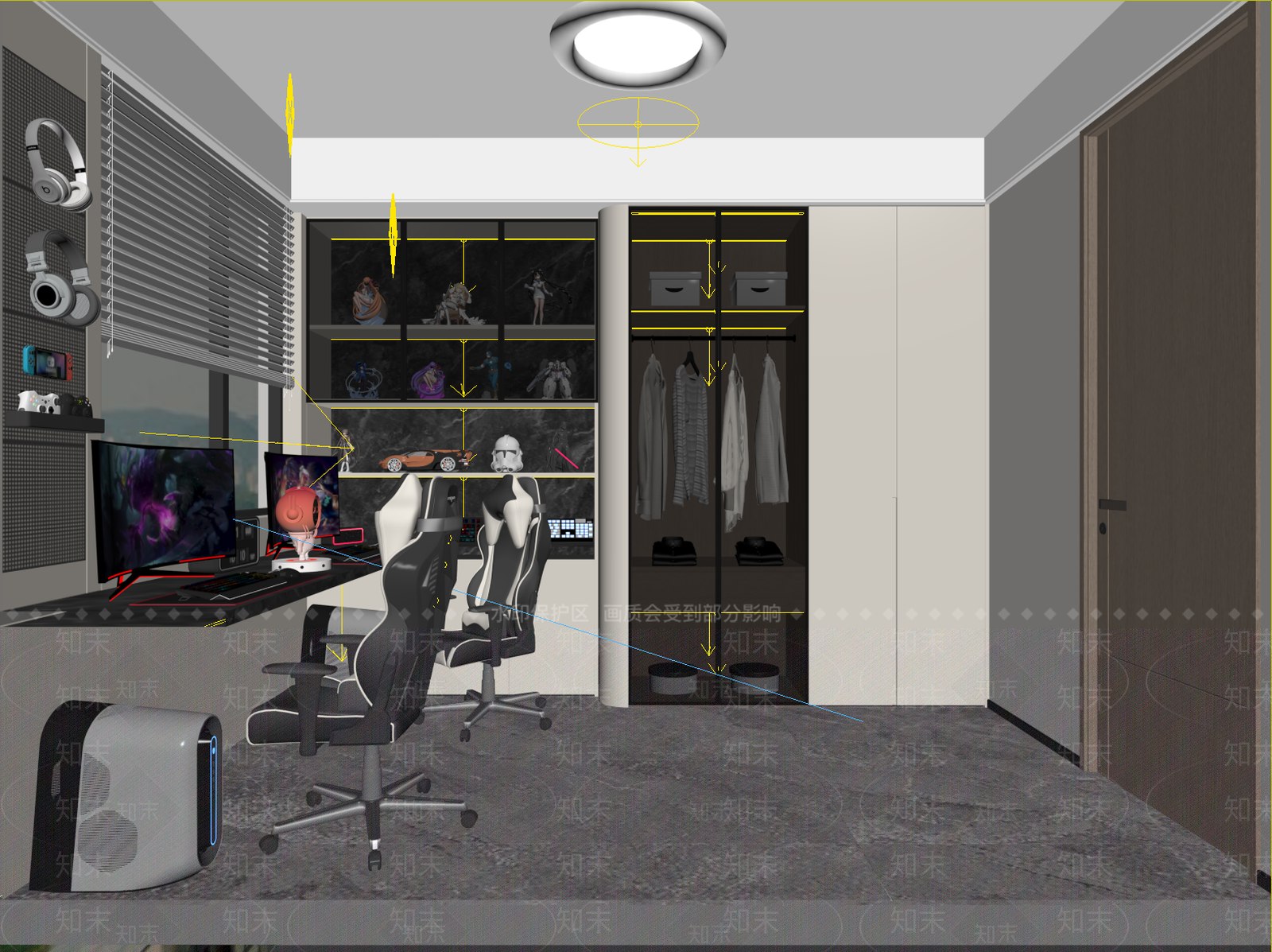 现代极简书房3D模型下载【ID:1200341616】