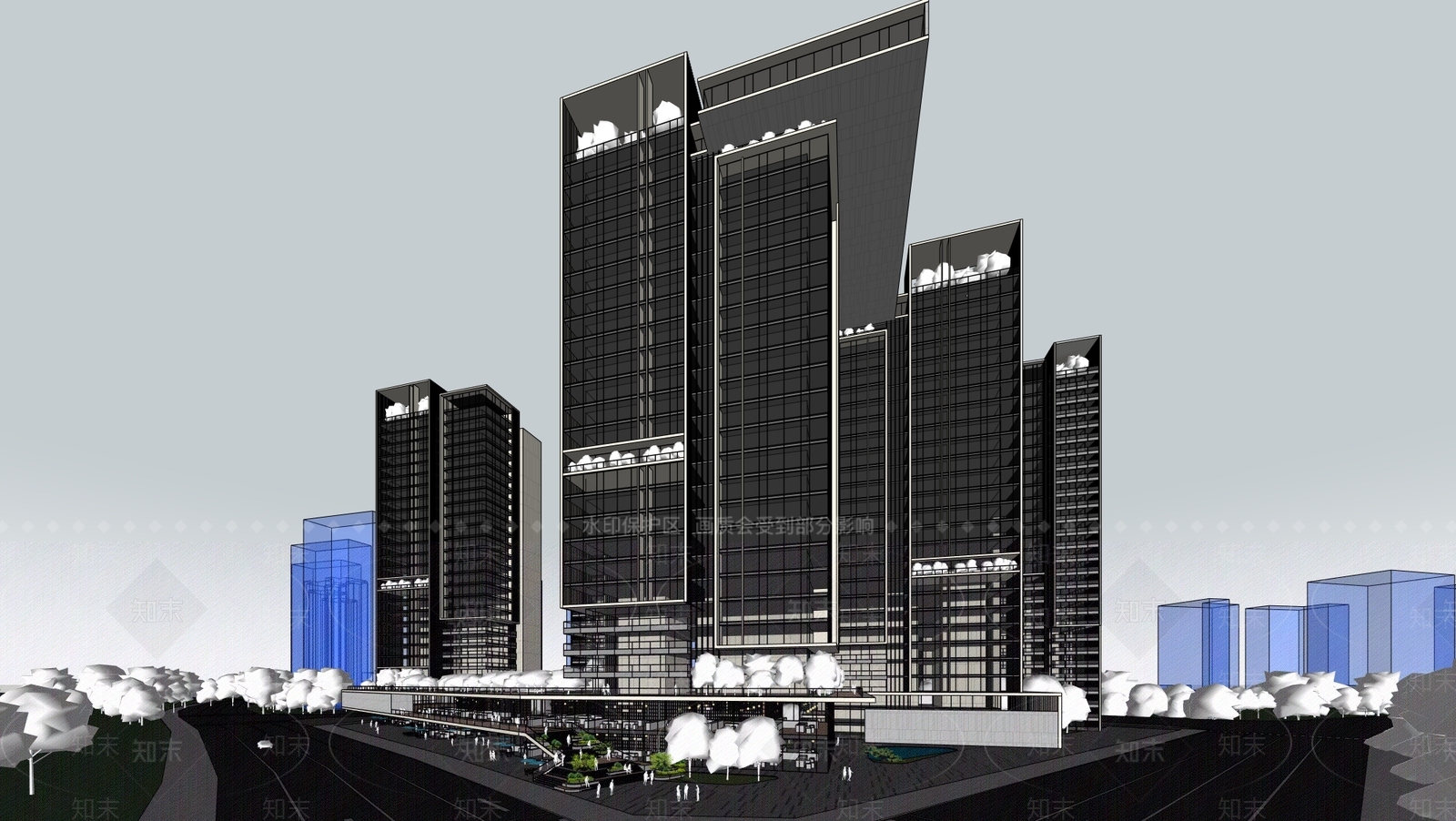 商业综合体SU模型精品下载_SketchUp模型_知末网