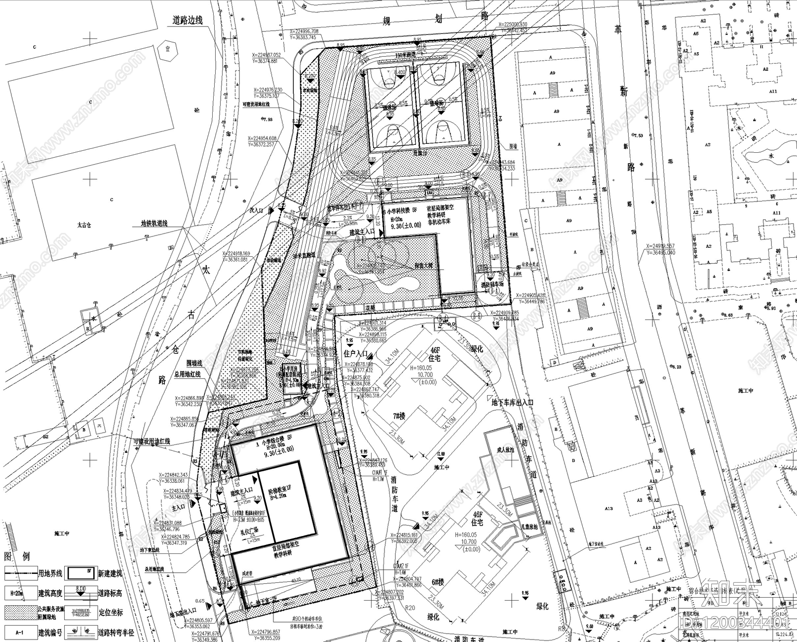 现代学校建筑cad施工图下载【ID:1200344401】