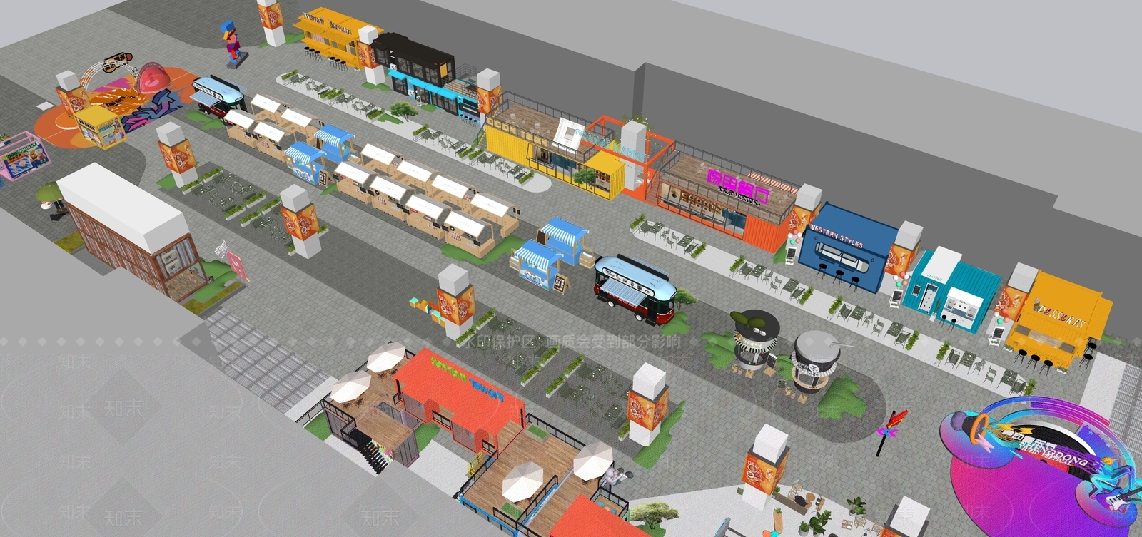 现代商业街SU模型下载【ID:1200347840】