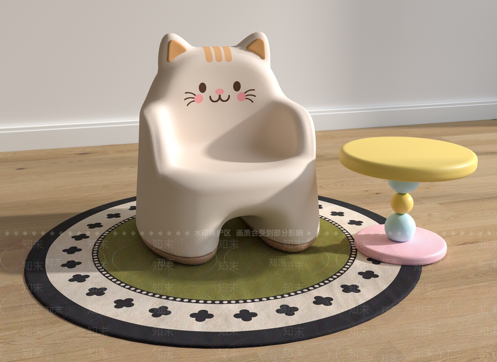 现代儿童椅3D模型下载【ID:1200352395】