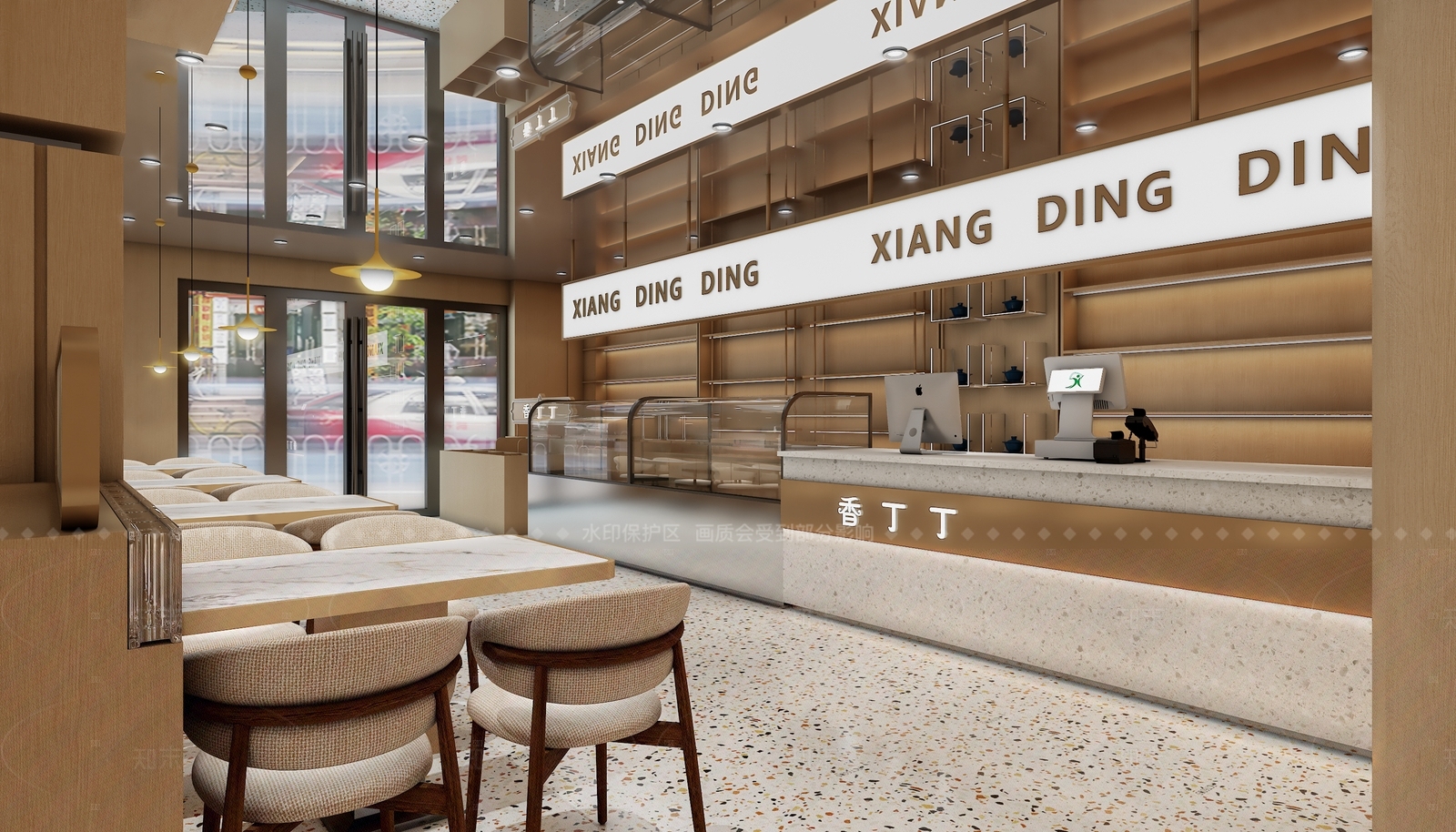 现代中餐厅3D模型下载【ID:1215920373】