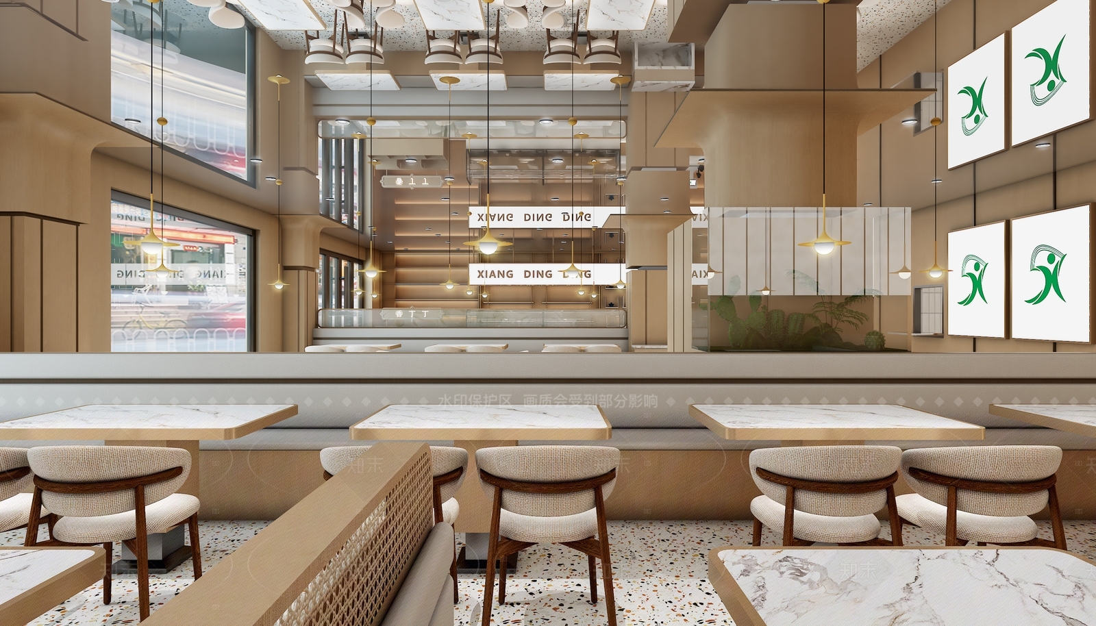 现代中餐厅3D模型下载【ID:1215920373】