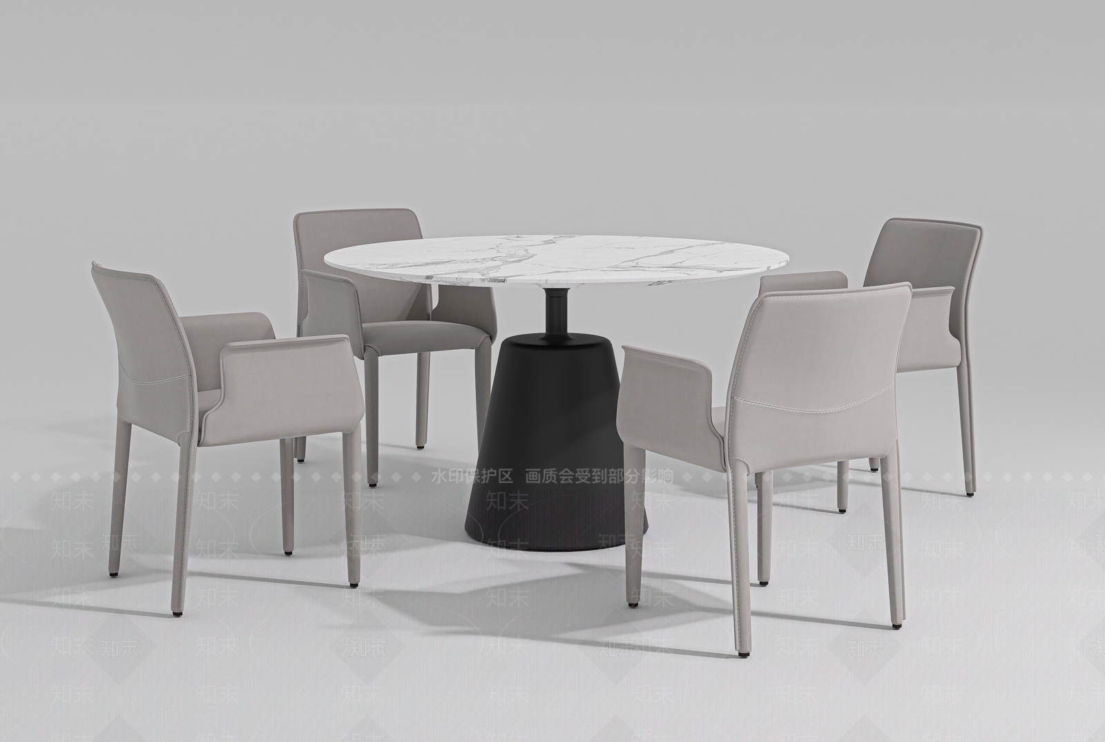 现代餐桌SU模型下载【ID:1200359626】
