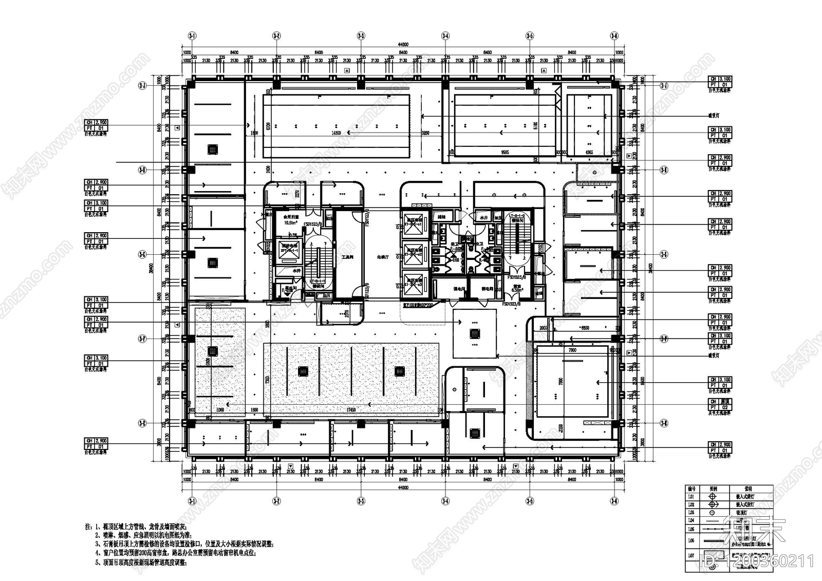 现代整体办公空间cad施工图下载【ID:1200360211】