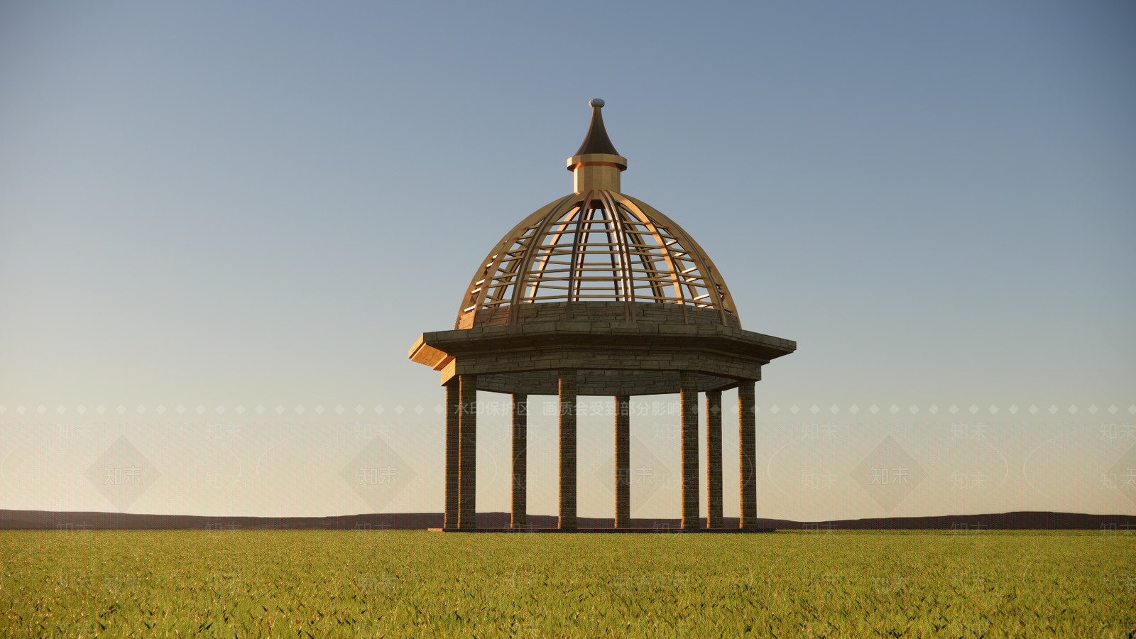 欧式简欧亭子SU模型下载【ID:1200361030】