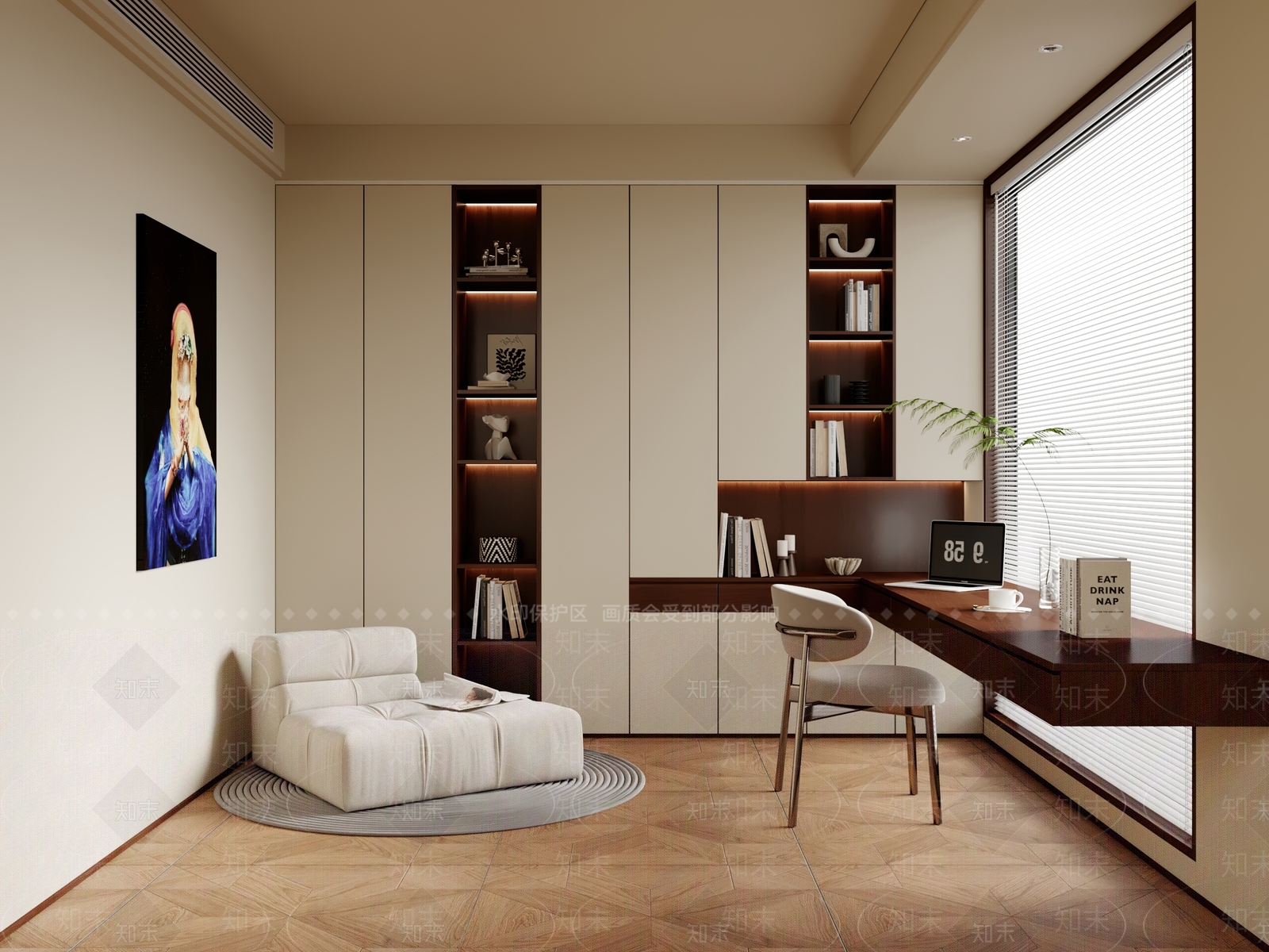 现代中古书房3D模型下载【ID:1200361266】