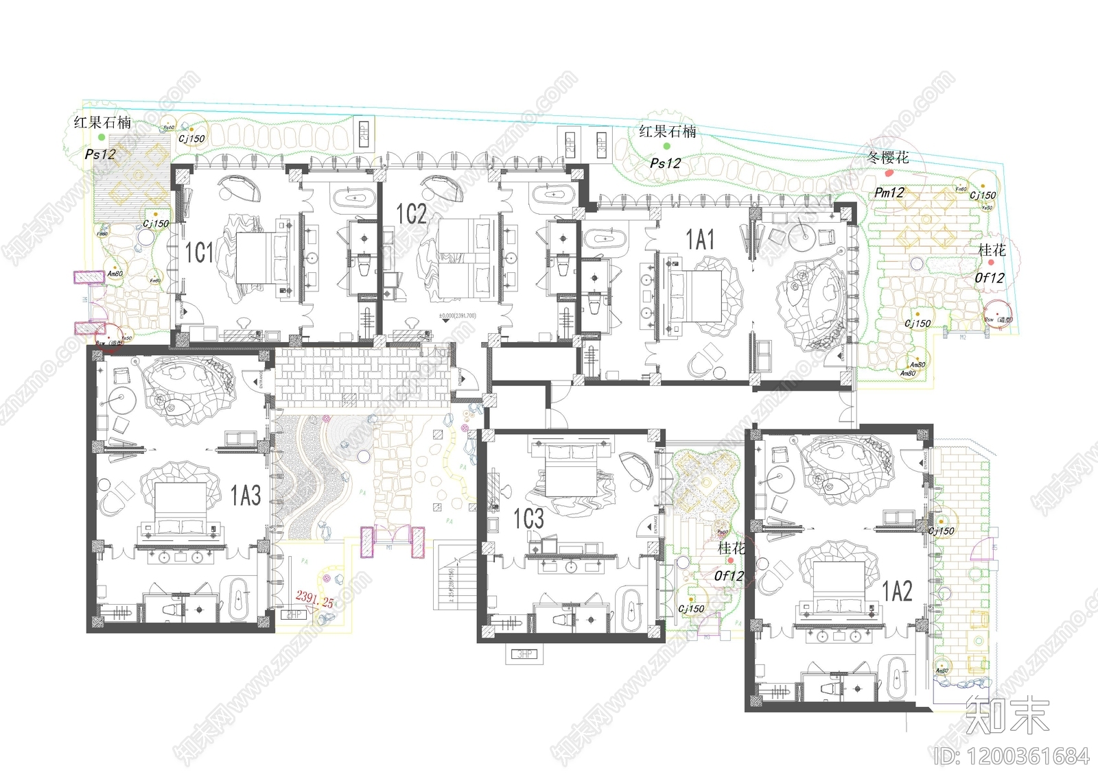 中式禅意酒店景观施工图下载【ID:1200361684】