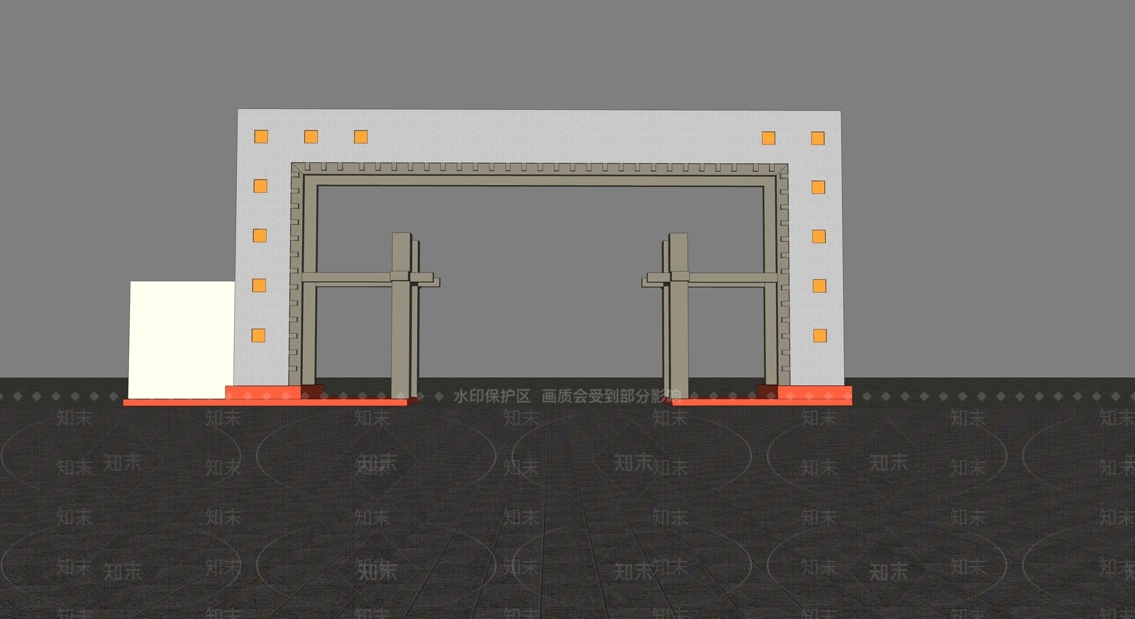 现代极简入口大门SU模型下载【ID:1200362832】