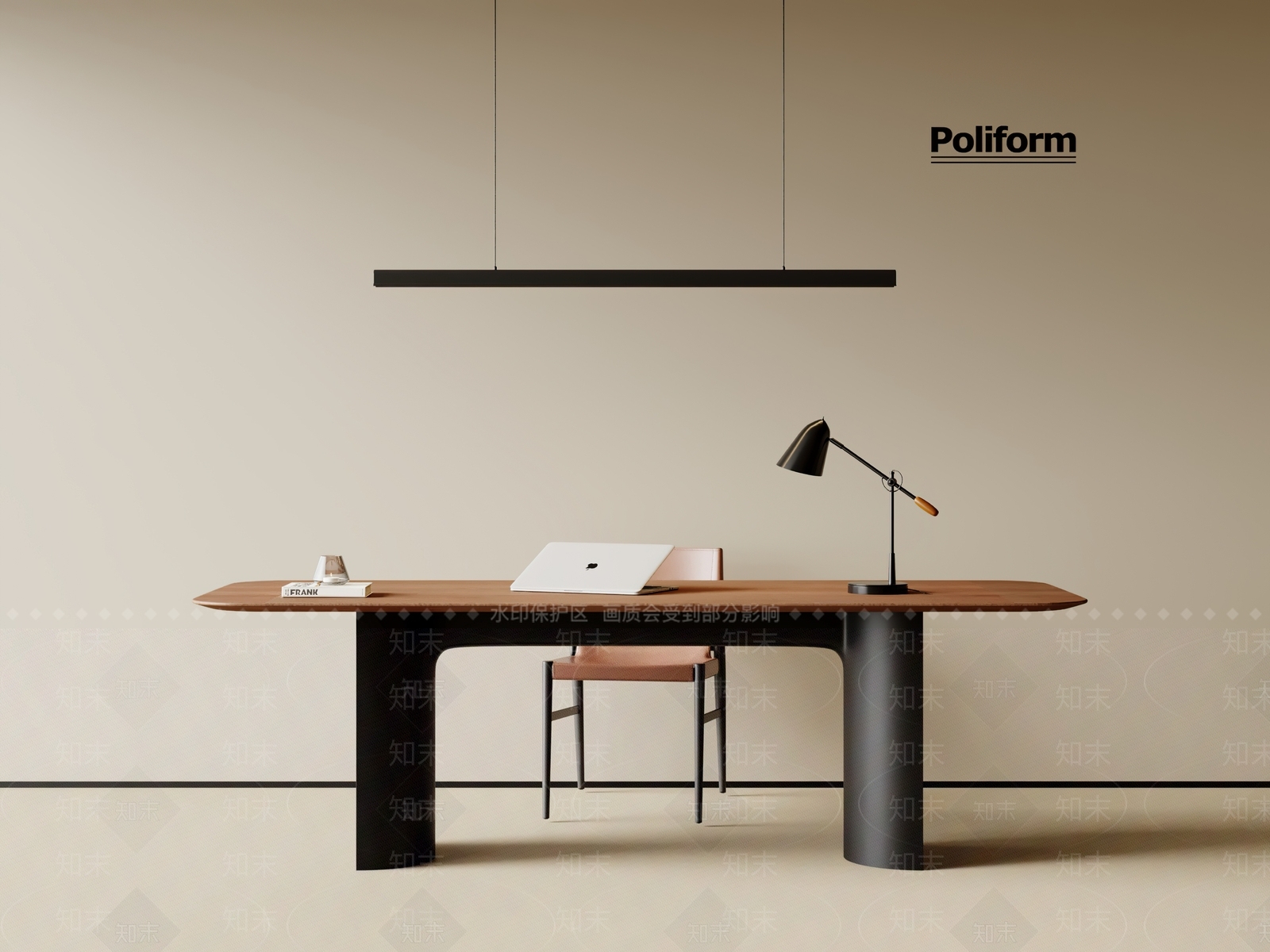 现代中古书桌3D模型下载【ID:1200363660】